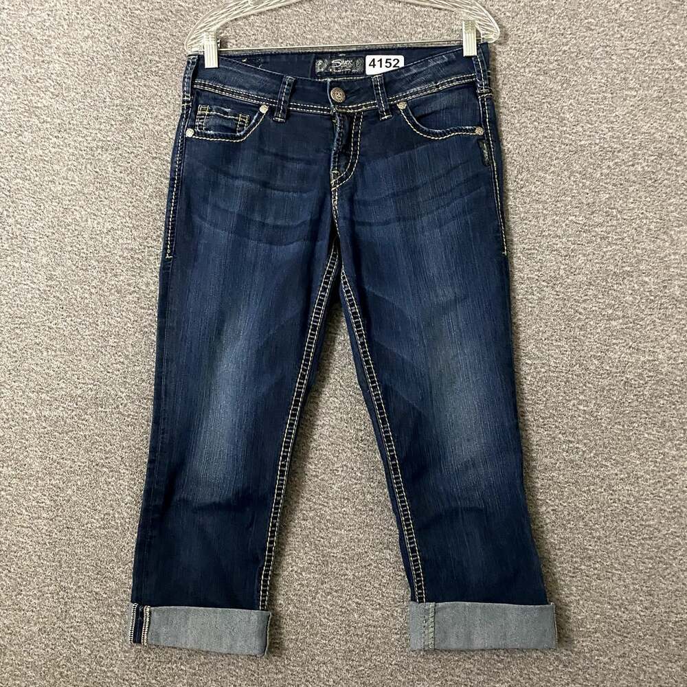 Silver Jeans Women's Size 29 Suki Capri Blue Stretch Denim Summer Jeans